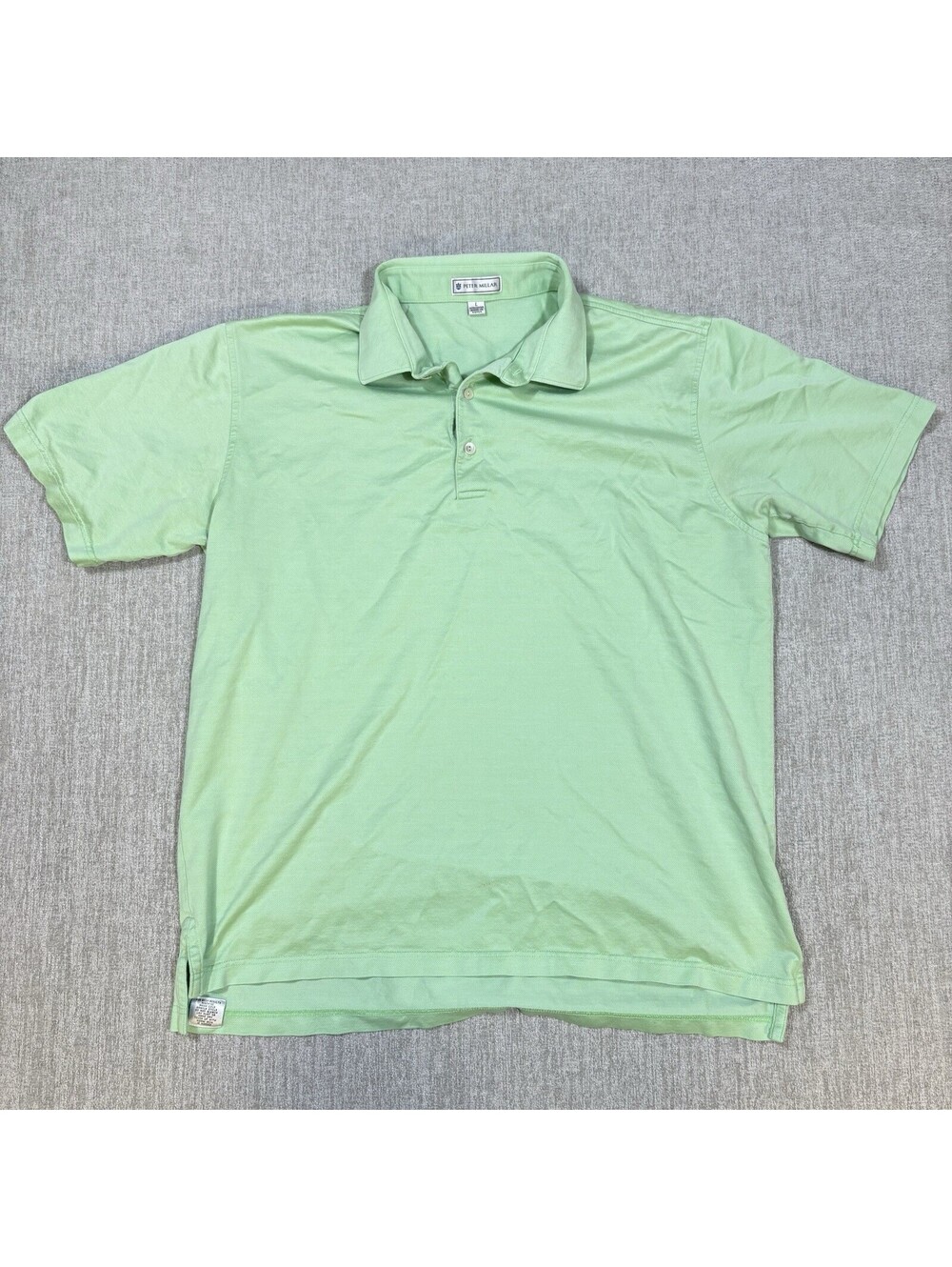 Peter Millar Golf Polo Mens Large Light Green Heather Short Sleeve Solid Shirt